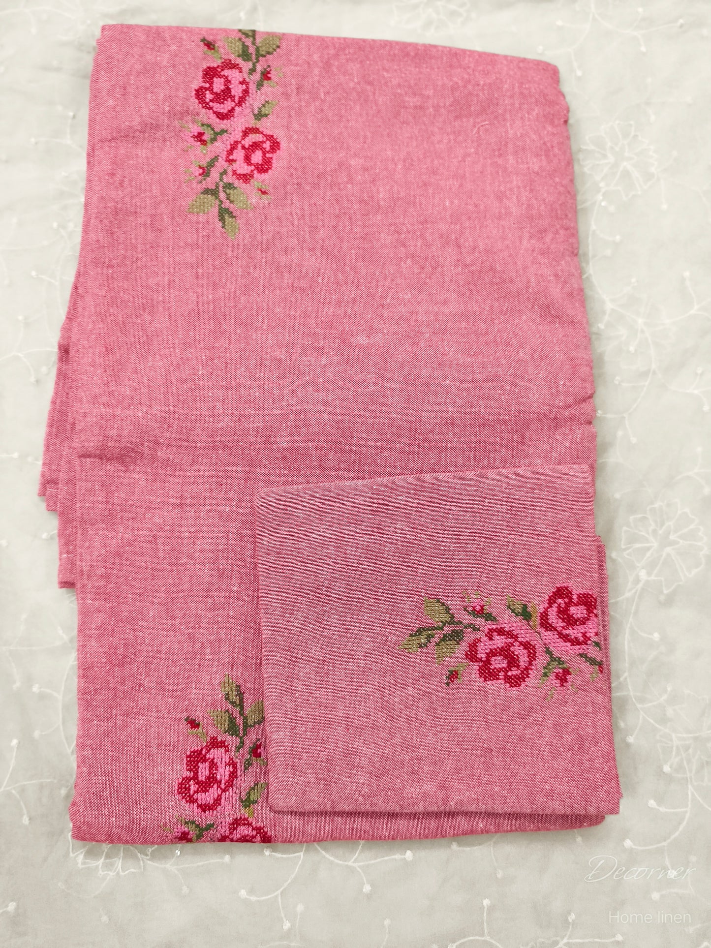 Single embroidery bedsheet