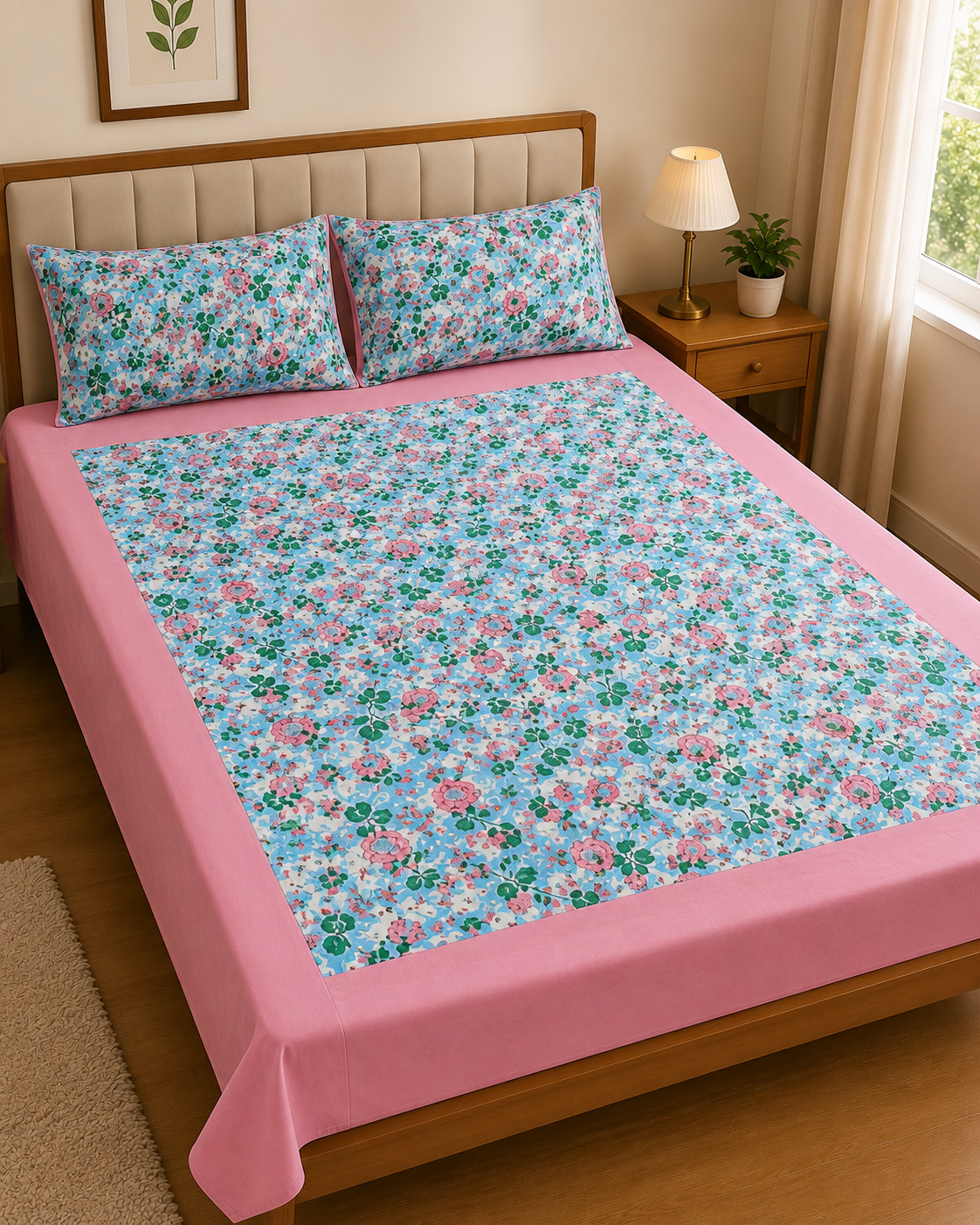 Queen Border Bedsheet