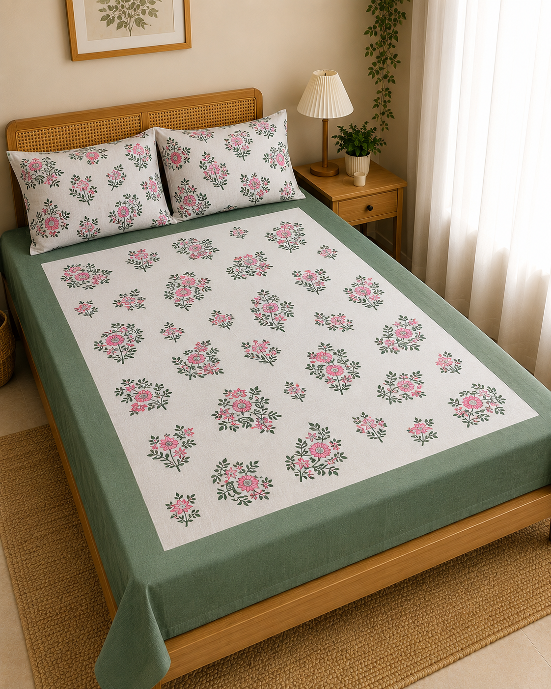 Queen Border Bedsheet