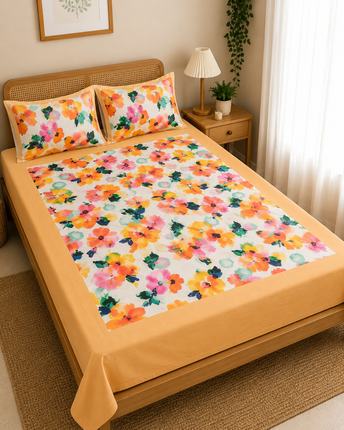 Queen Border Bedsheet