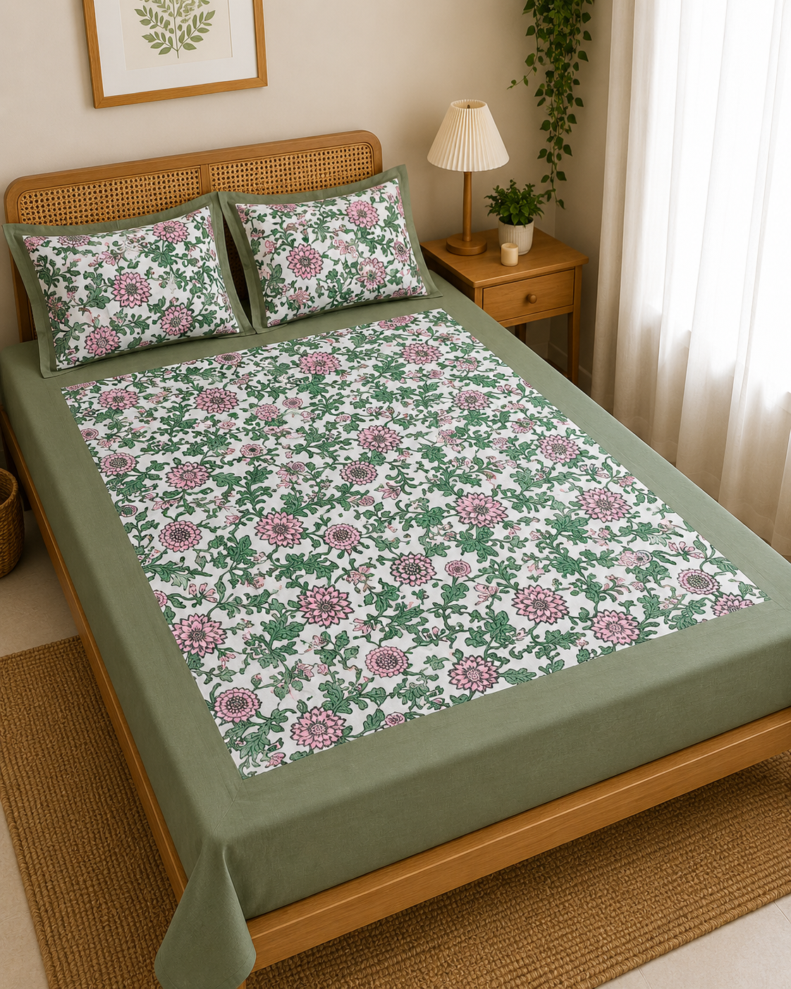 Queen Border Bedsheet