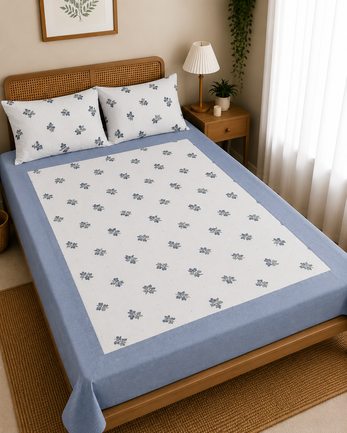 Queen Border Bedsheet