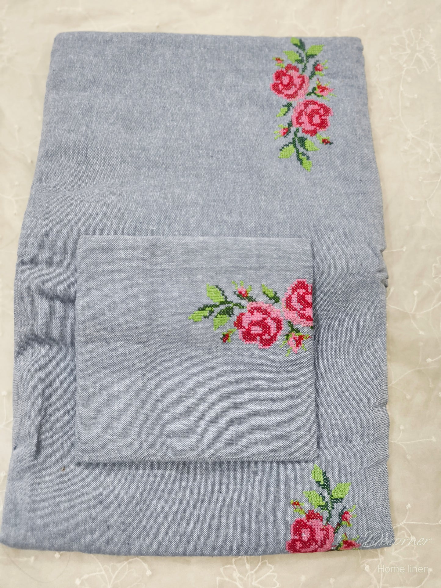Single embroidery bedsheet