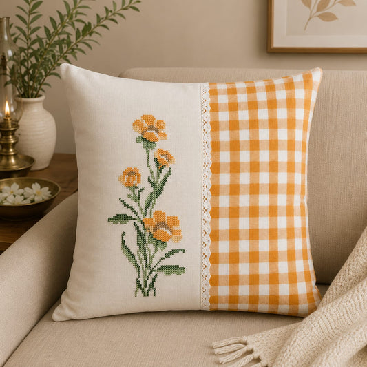 Embroidery Cushion Cover 16x16"