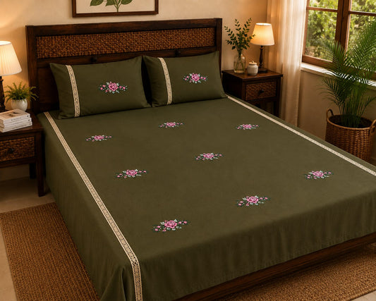 Queen Embroidery Bedsheet