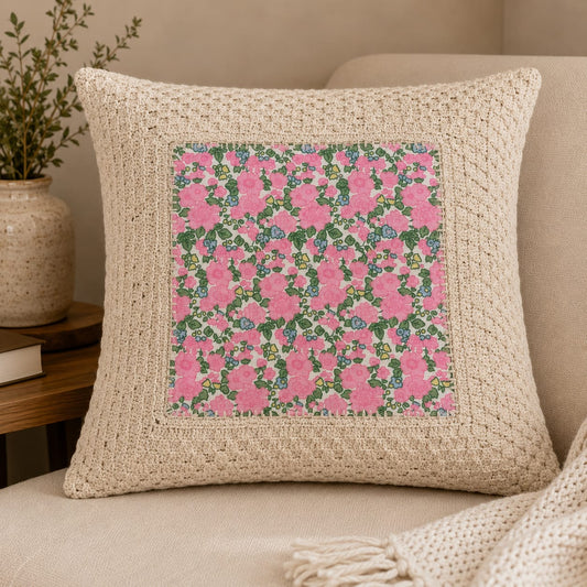 Crochet cushion cover 16x16"