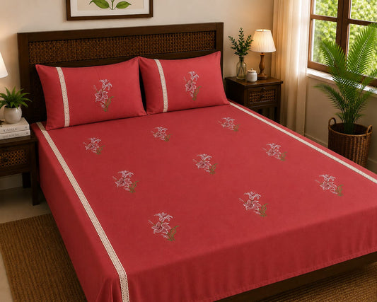 Super King Embroidery Bedsheet
